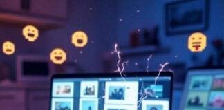 Free AI Tools for Preparing Presentations Messy desk, spilled coffee, AI slides, neon sparks