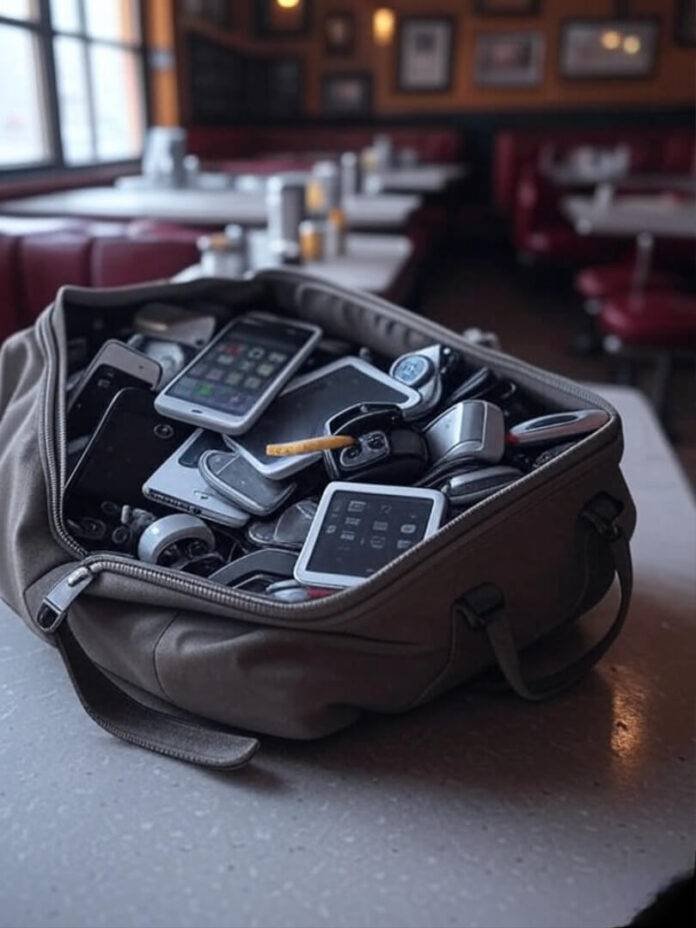 Chaotic Philly diner gadgets with fry, messy bag Chaotic Philly diner gadgets with fry, messy bag