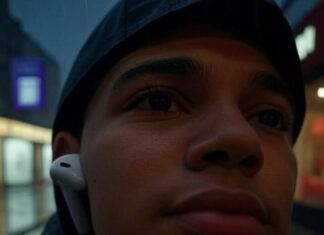 Latest Apple AirPods Review: Is It Worth Buying? Rainy urban chaos with AirPods 4, vintage vibe