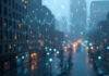 Best Wireless Earbuds 2025 Rainy Chicago view, earbuds on sill, optimistic vibe