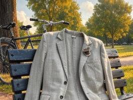 My Hot Mess Take on Smart Casual Clothing Crumpled blazer, scuffed loafers, coffee pin, wonky bike