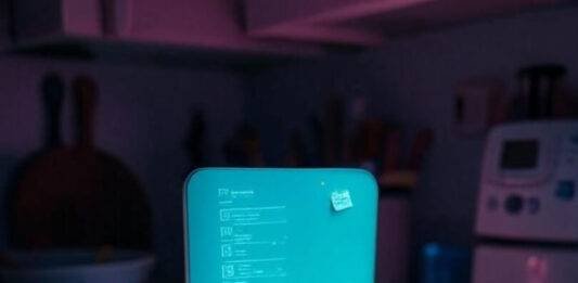 The Future of Smart Homes: 7 Trends That Will Dominate This Decade Messy kitchen counter with glowing smart hub, hopeful tech vibe