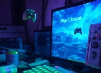 How to Use a Mouse & Keyboard for Xbox Cloud Gaming Free Cluttered desk, Xbox green keys, spilled drink, retro vibe