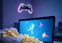 The Ultimate Guide to Free Online Games That Don’t Need Downloading Neon gaming desk, chips spill, controller floats