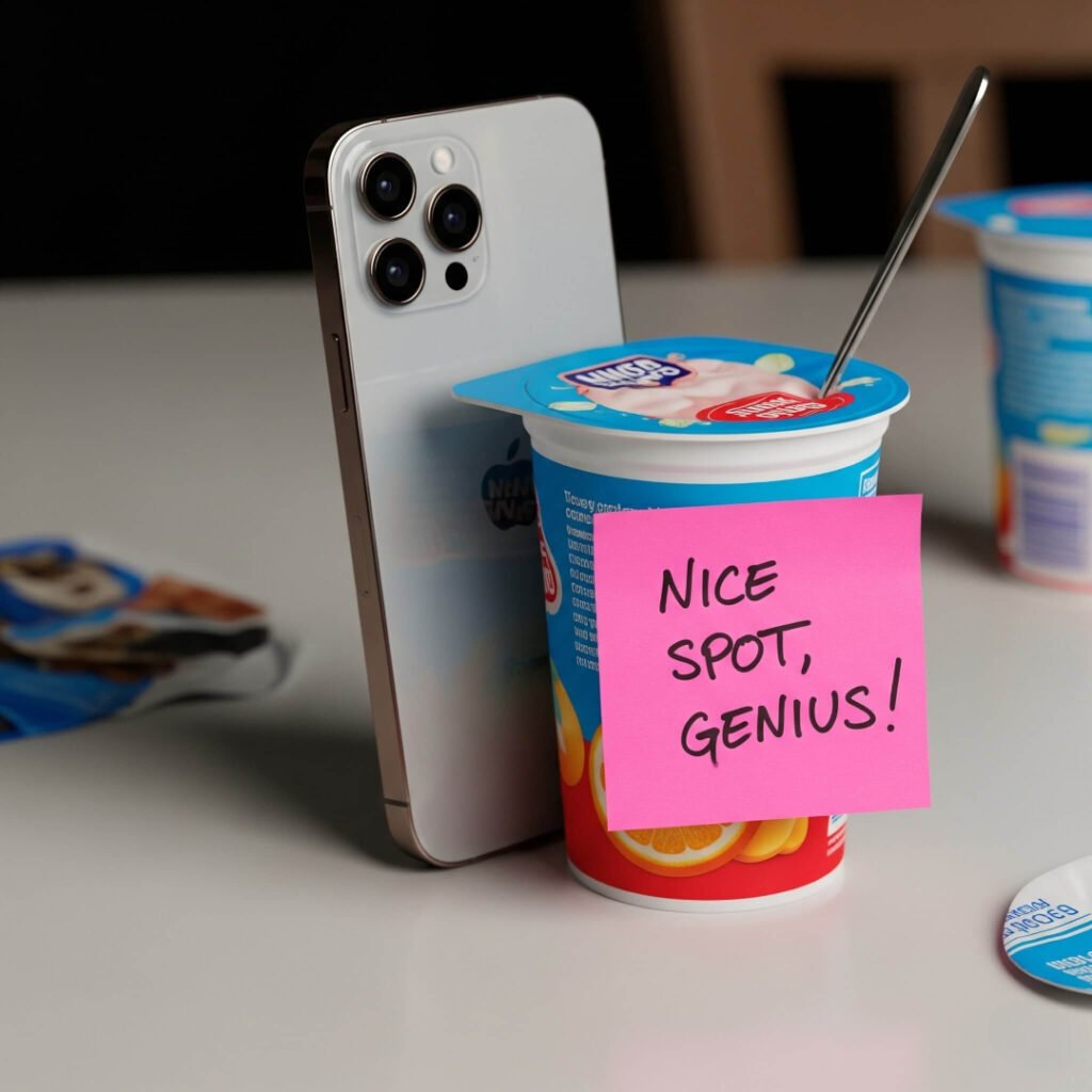 iPhone and Yogurt Cup: A "Nice Spot"