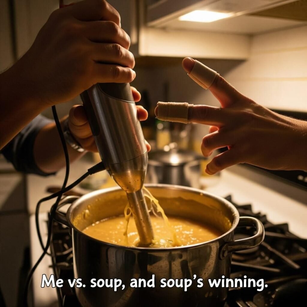 Gritty Blender Battle: Lumpy Soup & Bandaged Hands