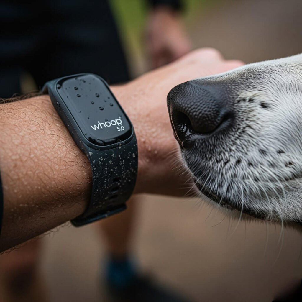 Whoop 5.0 & Dog: A Pet's Curious Sniff