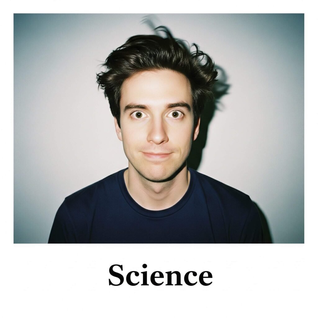 Man making a deranged face during a head-shake test