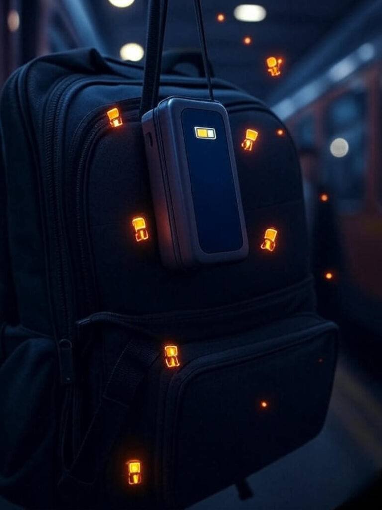 Portable charger swings with buzzing icons in rush
