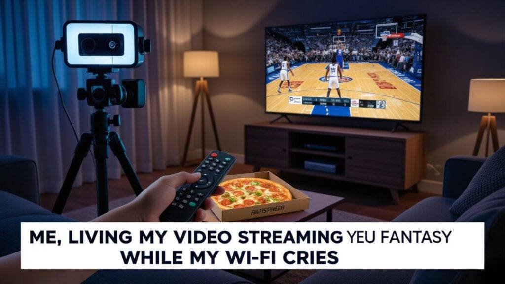 Lazy night, basketball, pizza, remote, dim room