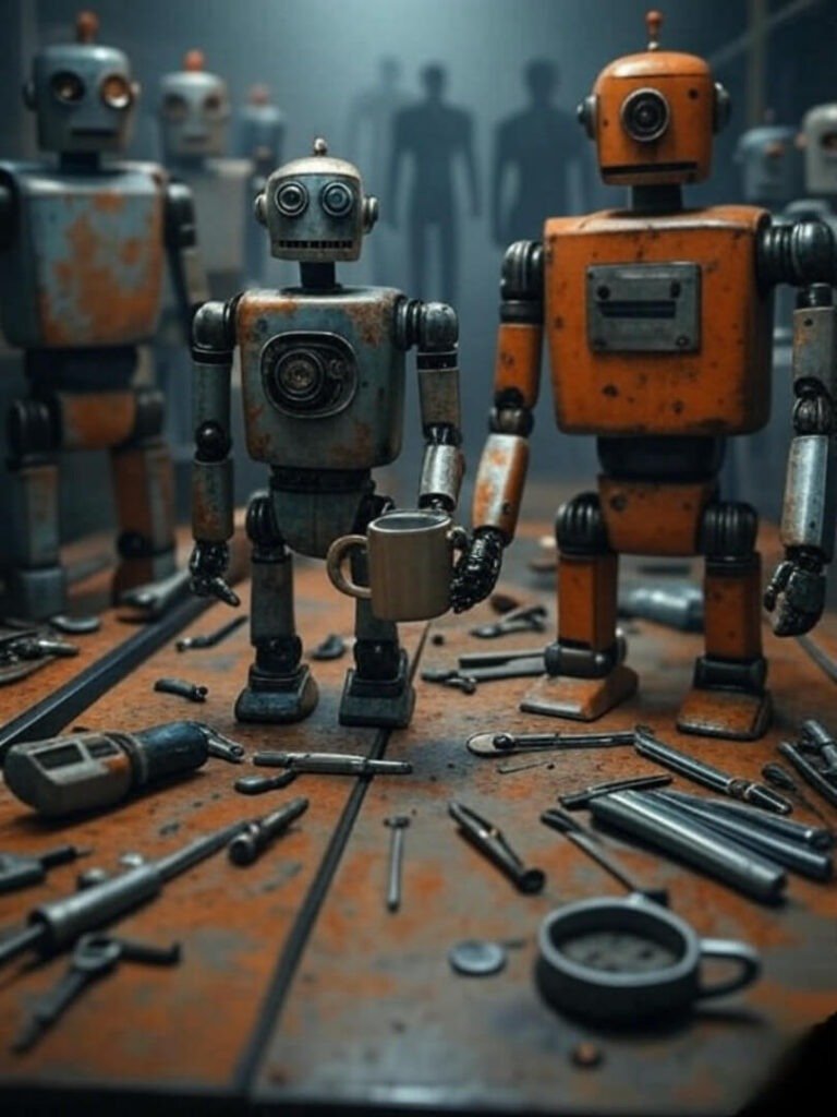Robots Rule, Fading Humans, Coffee Chaos