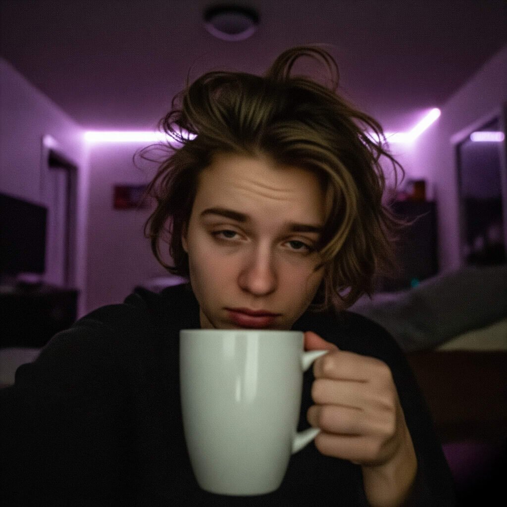 Sleepy Coffee Selfie