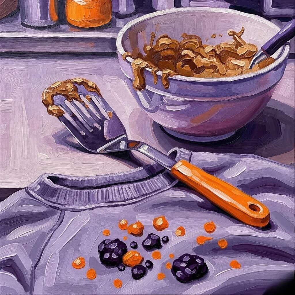 Baking Fails: An Impressionistic Painting of a Messy Kitchen