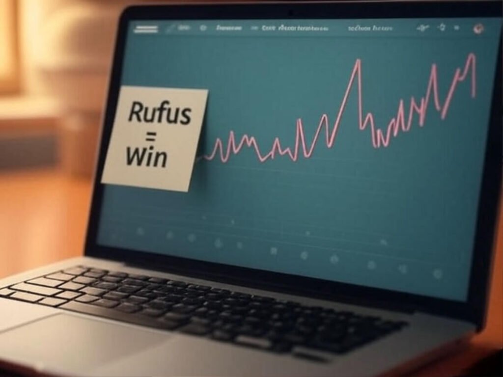Hootsuite dashboard, 2% graph, "Rufus = Win" note, paw prints