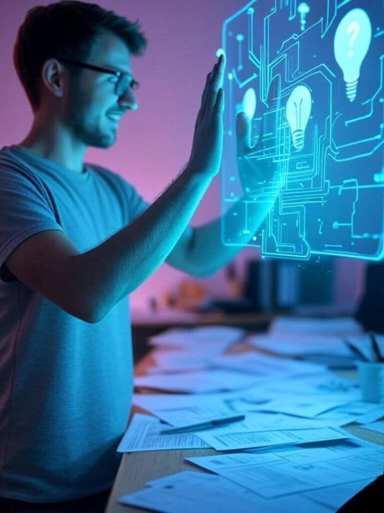 High-Five with AI, Papers Fly, Hopeful Mess