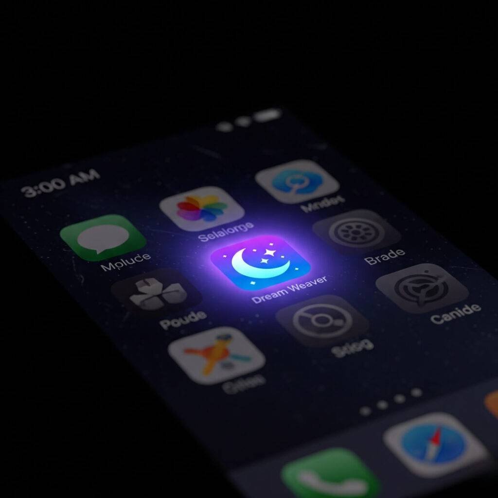 A screenshot of a phone at 3 a.m. with one app glowing