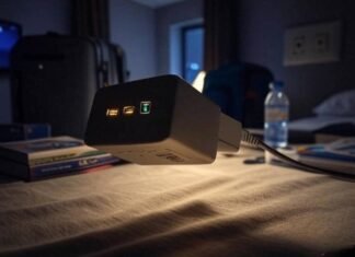 Universal Power Adapter Best Buy Glowing Universal Adapter in Messy Hotel Room