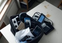 Travel Tech Revolution: The Coolest Gadgets You Didn’t Know You Needed Chaotic gadget unpack on messy kitchen table