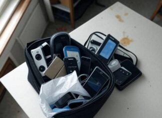 Travel Tech Revolution: The Coolest Gadgets You Didn’t Know You Needed Chaotic gadget unpack on messy kitchen table