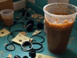 Latest Bose Wireless Earbuds: Is It Worth Buying? Messy kitchen counter with Bose earbuds, coffee spill