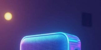 Audio-Video Trends 2025: What Every Tech Enthusiast Needs to Know Now Glowing speaker, messy desk, duck with headphones