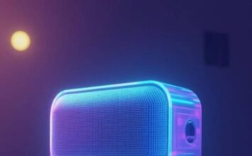 Audio-Video Trends 2025: What Every Tech Enthusiast Needs to Know Now Glowing speaker, messy desk, duck with headphones