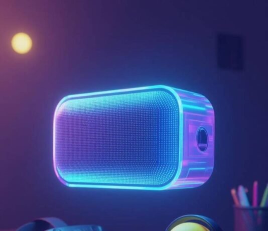 Audio-Video Trends 2025: What Every Tech Enthusiast Needs to Know Now Glowing speaker, messy desk, duck with headphones