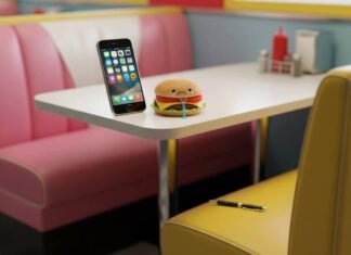 Top 10 Must-Have Apps in 2025 That Will Change Your Daily Life Diner booth, glowing phone, sad burger, chewed pen