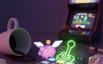 From Gaming to Finance: The Most Popular Apps Trending This Year Gaming and finance apps glow on a messy desk