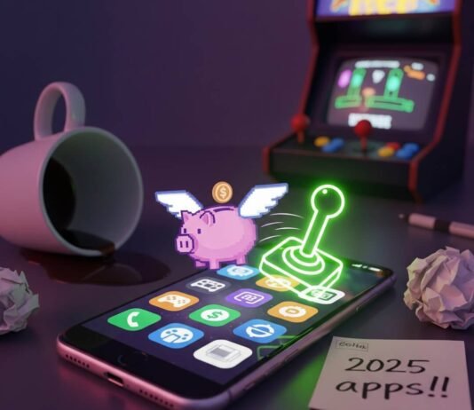 From Gaming to Finance: The Most Popular Apps Trending This Year Gaming and finance apps glow on a messy desk
