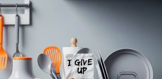 Best Kitchen Gadgets for Small Spaces/Apartments Chaotic Countertop: Funny Kitchen Mess with Apple & Dish Rack