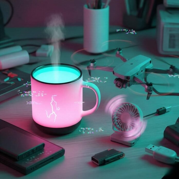 My desk, where Amazon gadgets and my bad decisions collide