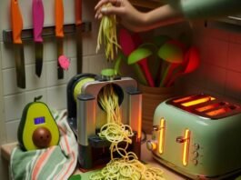 Top 15 Must-Have Kitchen Gadgets That Will Instantly Upgrade Your Cooking Game Chaotic Kitchen Counter: Zucchini Noodles & Retro Toaster Art