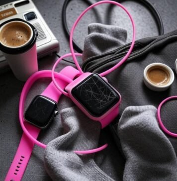Smart vs Stylish: Which Wearables Are Worth Your Money? Scratched smartwatch, neon tracker, socks, Walkman, coffee-stained bag