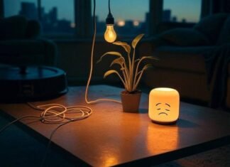 Smart Home Devices That Kinda Keep My Life Together Messy Philly coffee table with glowing smart gadgets