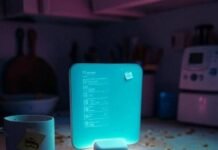 The Future of Smart Homes: 7 Trends That Will Dominate This Decade Messy kitchen counter with glowing smart hub, hopeful tech vibe