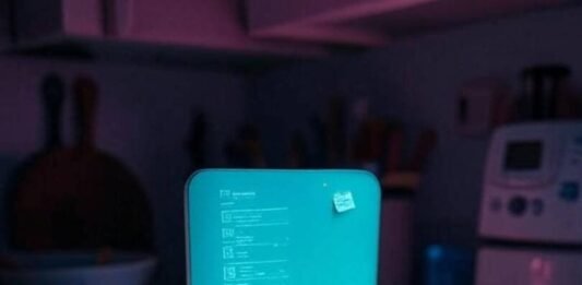 The Future of Smart Homes: 7 Trends That Will Dominate This Decade Messy kitchen counter with glowing smart hub, hopeful tech vibe