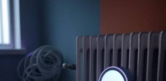 Smart Home Vs Traditional Home: Which One Saves You More Money Over Time? Smart thermostat glows by rusty radiator, bills spill, quirky sign