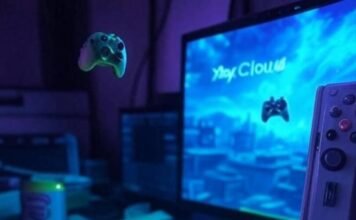 How to Use a Mouse & Keyboard for Xbox Cloud Gaming Free Cluttered desk, Xbox green keys, spilled drink, retro vibe