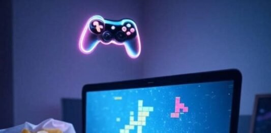 The Ultimate Guide to Free Online Games That Don’t Need Downloading Neon gaming desk, chips spill, controller floats